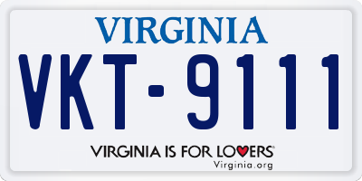 VA license plate VKT9111
