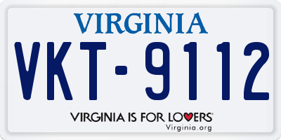VA license plate VKT9112