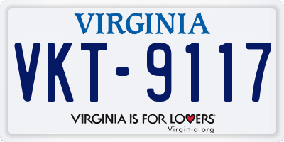 VA license plate VKT9117