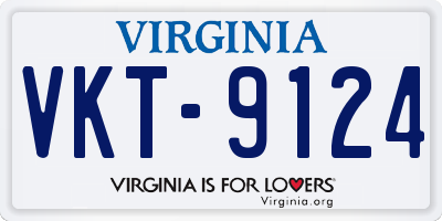 VA license plate VKT9124