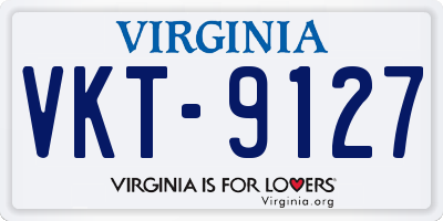 VA license plate VKT9127