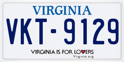 VA license plate VKT9129
