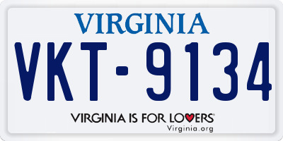 VA license plate VKT9134