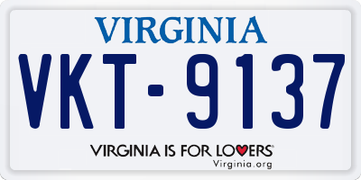 VA license plate VKT9137