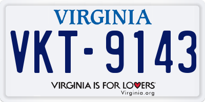 VA license plate VKT9143