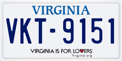 VA license plate VKT9151