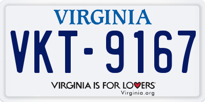 VA license plate VKT9167