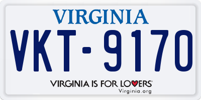 VA license plate VKT9170