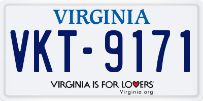 VA license plate VKT9171