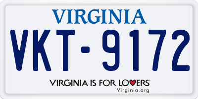 VA license plate VKT9172
