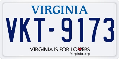 VA license plate VKT9173