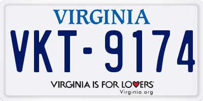 VA license plate VKT9174