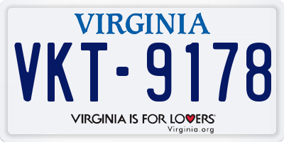 VA license plate VKT9178