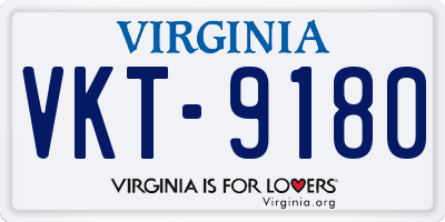 VA license plate VKT9180