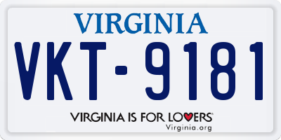 VA license plate VKT9181