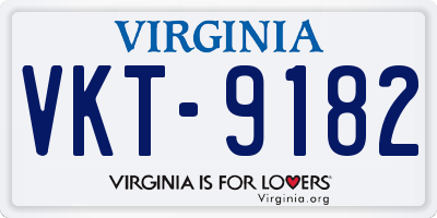 VA license plate VKT9182