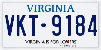 VA license plate VKT9184