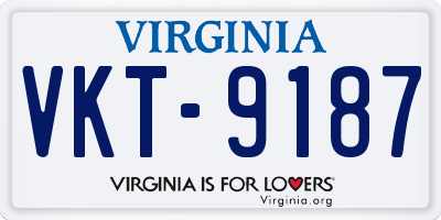 VA license plate VKT9187