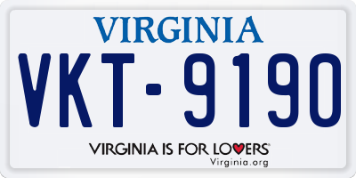 VA license plate VKT9190