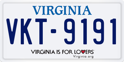 VA license plate VKT9191