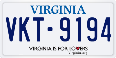 VA license plate VKT9194