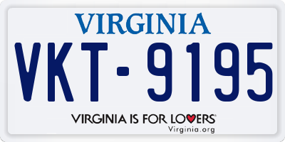 VA license plate VKT9195