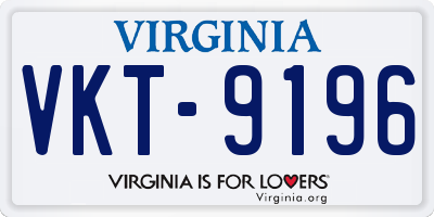 VA license plate VKT9196