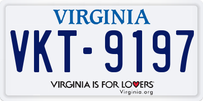VA license plate VKT9197