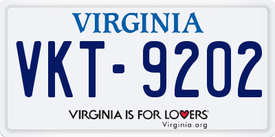 VA license plate VKT9202
