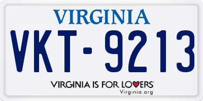 VA license plate VKT9213