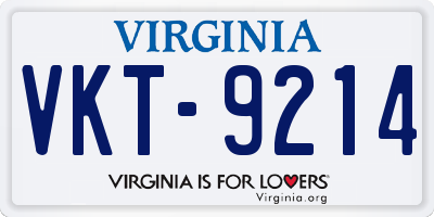 VA license plate VKT9214