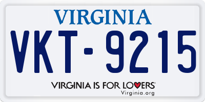 VA license plate VKT9215