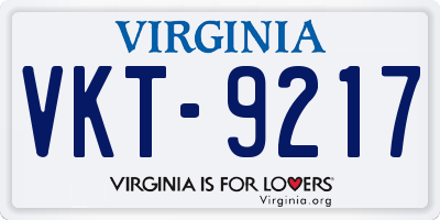 VA license plate VKT9217