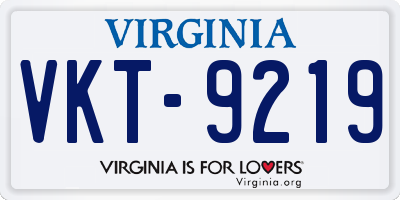 VA license plate VKT9219