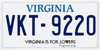 VA license plate VKT9220