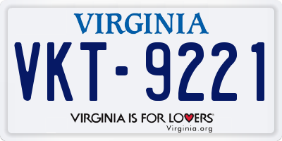 VA license plate VKT9221