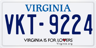 VA license plate VKT9224