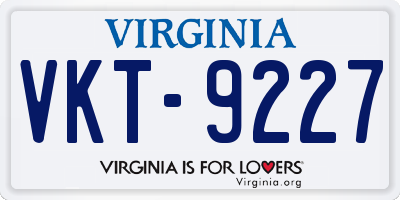 VA license plate VKT9227