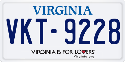 VA license plate VKT9228