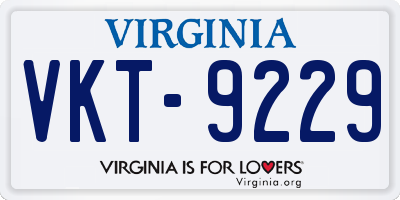 VA license plate VKT9229