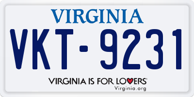 VA license plate VKT9231