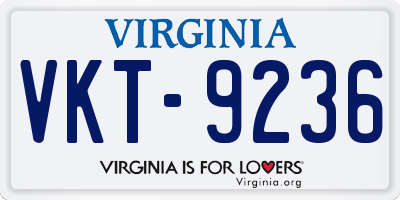 VA license plate VKT9236
