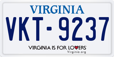 VA license plate VKT9237