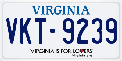 VA license plate VKT9239