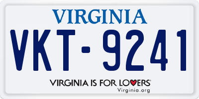 VA license plate VKT9241
