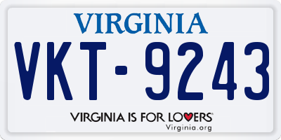 VA license plate VKT9243