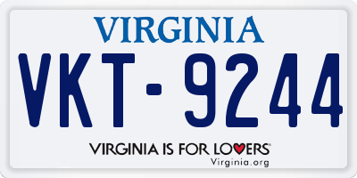 VA license plate VKT9244