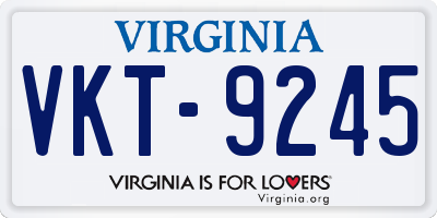 VA license plate VKT9245