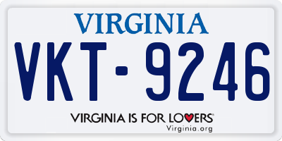 VA license plate VKT9246