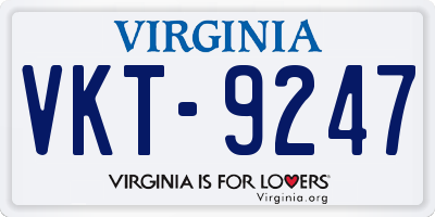 VA license plate VKT9247